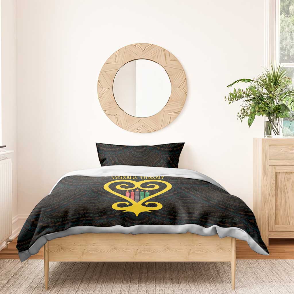 Personalized African-American Black Love Day Bedding Set Sankofa Heart - Nya Akoma
