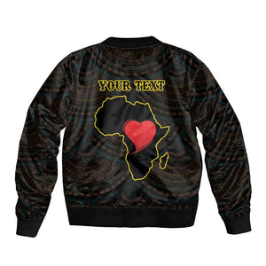 Personalized  African-American Black Love Day Bomber Jacket Sankofa Heart - Nya Akoma