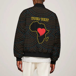 Personalized  African-American Black Love Day Bomber Jacket Sankofa Heart - Nya Akoma