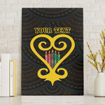 Personalized African-American Black Love Day Canvas Wall Art Sankofa Heart - Nya Akoma