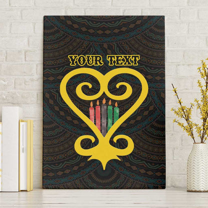 Personalized African-American Black Love Day Canvas Wall Art Sankofa Heart - Nya Akoma