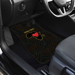 Personalized African-American Black Love Day Car Mats Sankofa Heart - Nya Akoma