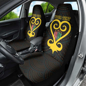 Personalized African-American Black Love Day Car Seat Cover Sankofa Heart - Nya Akoma