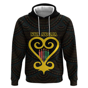 Personalized  African-American Black Love Day Hoodie Sankofa Heart - Nya Akoma