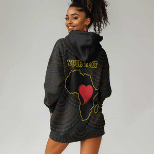 Personalized  African-American Black Love Day Hoodie Dress Sankofa Heart - Nya Akoma