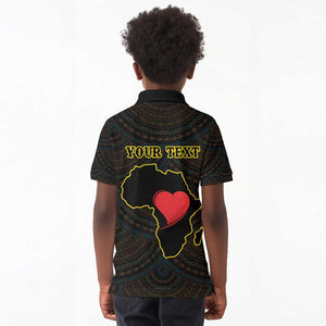 Personalized  African-American Black Love Day Kid Polo Shirt Sankofa Heart - Nya Akoma