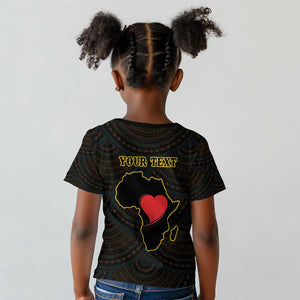 Personalized  African-American Black Love Day Kid T shirt Sankofa Heart - Nya Akoma