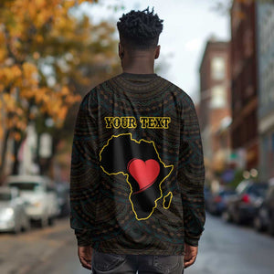 Personalized  African-American Black Love Day Long Sleeve Shirt Sankofa Heart - Nya Akoma