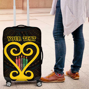 Personalized African-American Black Love Day Luggage Cover Sankofa Heart - Nya Akoma