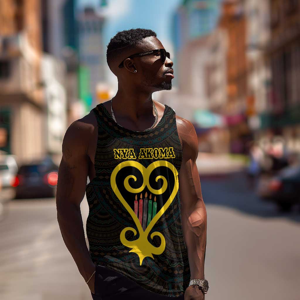 Personalized  African-American Black Love Day Men Tank Top Sankofa Heart - Nya Akoma