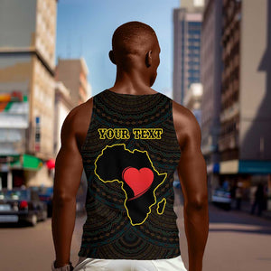 Personalized  African-American Black Love Day Men Tank Top Sankofa Heart - Nya Akoma