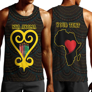 Personalized  African-American Black Love Day Men Tank Top Sankofa Heart - Nya Akoma