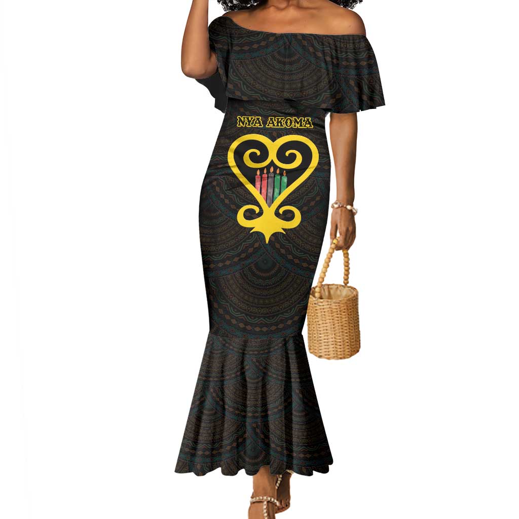 Personalized  African-American Black Love Day Mermaid Dress Sankofa Heart - Nya Akoma