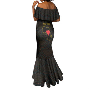 Personalized  African-American Black Love Day Mermaid Dress Sankofa Heart - Nya Akoma