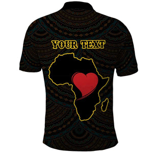 Personalized  African-American Black Love Day Polo Shirt Sankofa Heart - Nya Akoma