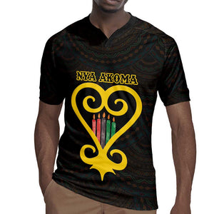 Personalized  African-American Black Love Day Rugby Jersey Sankofa Heart - Nya Akoma