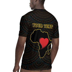 Personalized  African-American Black Love Day Rugby Jersey Sankofa Heart - Nya Akoma