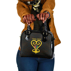 Personalized African-American Black Love Day Shoulder Handbag Sankofa Heart - Nya Akoma