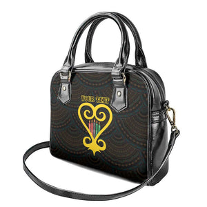 Personalized African-American Black Love Day Shoulder Handbag Sankofa Heart - Nya Akoma