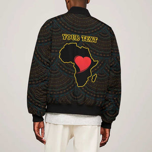 Personalized  African-American Black Love Day Sleeve Zip Bomber Jacket Sankofa Heart - Nya Akoma