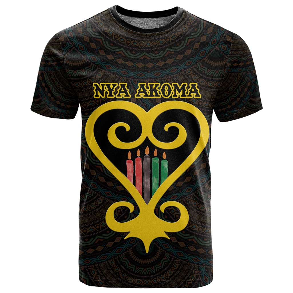 Personalized  African-American Black Love Day T shirt Sankofa Heart - Nya Akoma