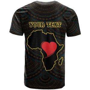 Personalized  African-American Black Love Day T shirt Sankofa Heart - Nya Akoma