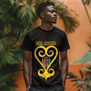 Personalized  African-American Black Love Day T shirt Sankofa Heart - Nya Akoma