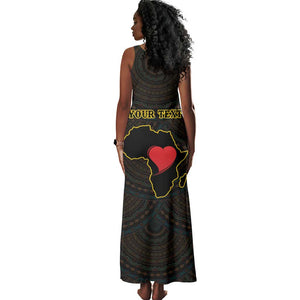 Personalized  African-American Black Love Day Tank Maxi Dress Sankofa Heart - Nya Akoma