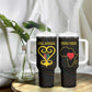 Personalized  African-American Black Love Day Tumbler With Handle Sankofa Heart - Nya Akoma