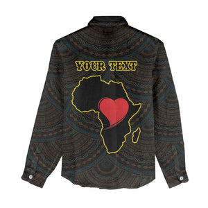 Personalized  African-American Black Love Day Women Casual Shirt Sankofa Heart - Nya Akoma