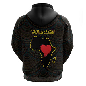 Personalized  African-American Black Love Day Zip Hoodie Sankofa Heart - Nya Akoma