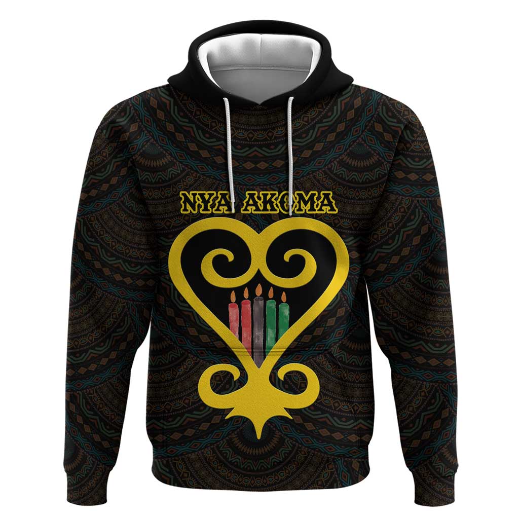 Personalized  African-American Black Love Day Zip Hoodie Sankofa Heart - Nya Akoma