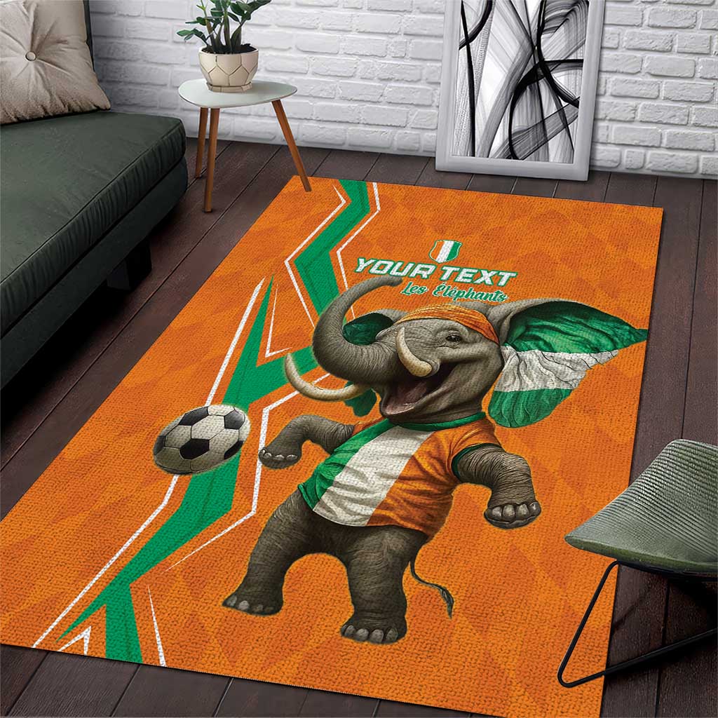 Custom Afro Ivory Coast Football Area Rug Go Champions