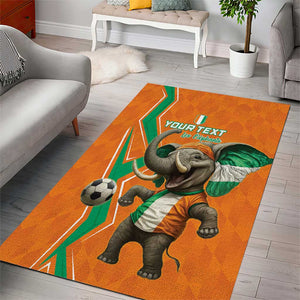 Custom Afro Ivory Coast Football Area Rug Go Champions