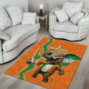 Custom Afro Ivory Coast Football Area Rug Go Champions