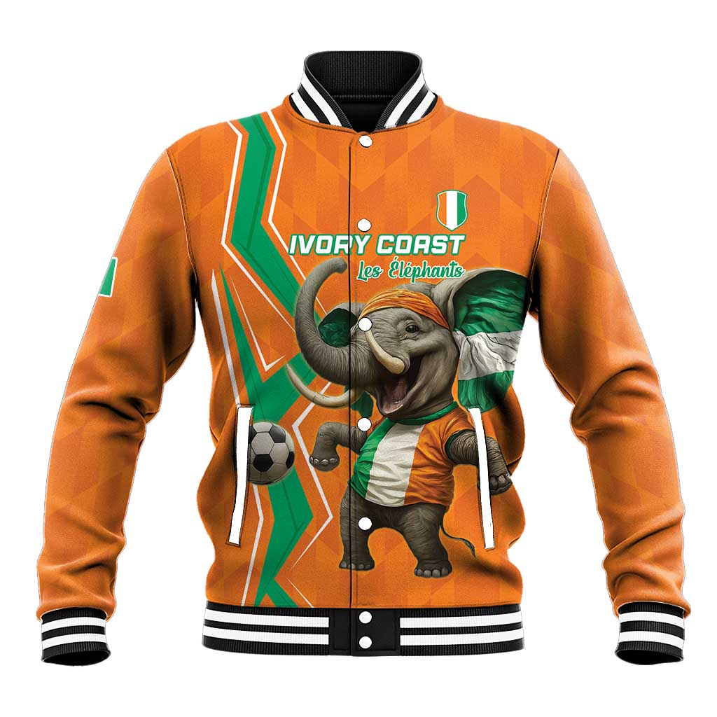 Custom Afro Ivory Coast Football Baseball Jacket Go Champions