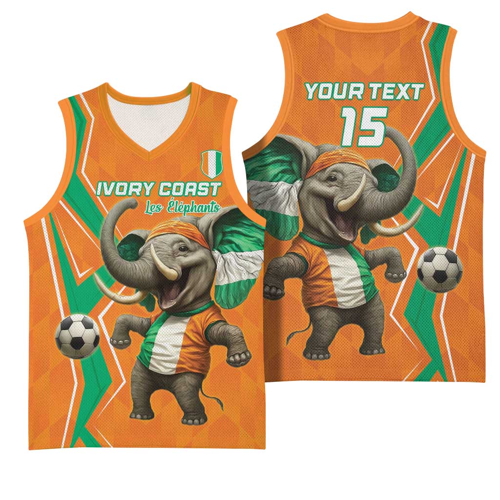 Custom Afro Ivory Coast Football Basketball Jersey Go Champions LT15
