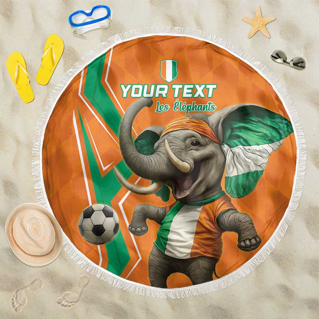 Custom Afro Ivory Coast Football Beach Blanket Go Champions