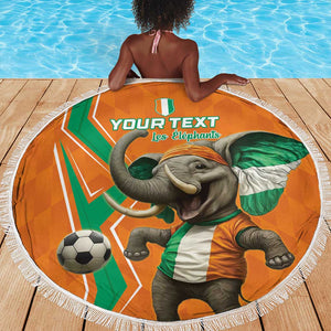 Custom Afro Ivory Coast Football Beach Blanket Go Champions