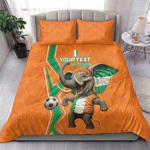 Custom Afro Ivory Coast Football Bedding Set Go Champions