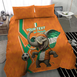 Custom Afro Ivory Coast Football Bedding Set Go Champions