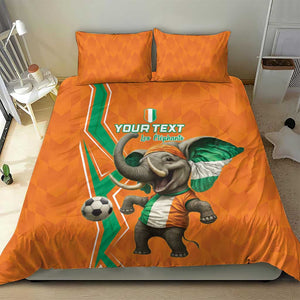 Custom Afro Ivory Coast Football Bedding Set Go Champions