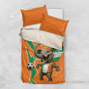 Custom Afro Ivory Coast Football Bedding Set Go Champions