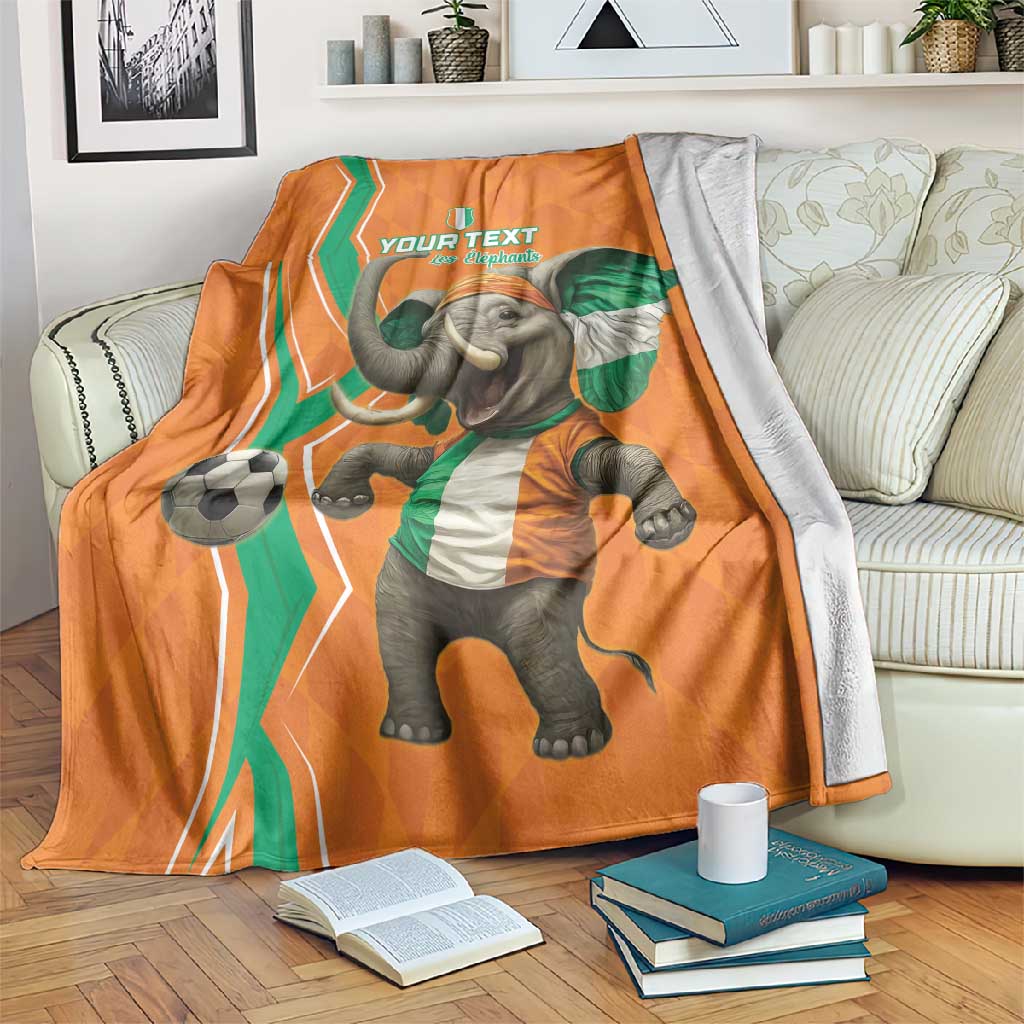 Custom Afro Ivory Coast Football Blanket Go Champions