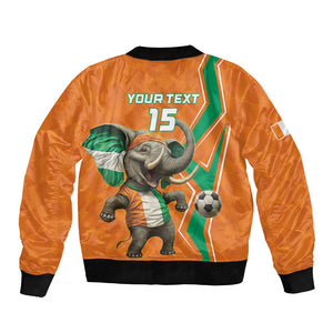 Custom Afro Ivory Coast Football Bomber Jacket Go Champions