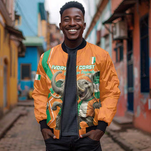 Custom Afro Ivory Coast Football Bomber Jacket Go Champions