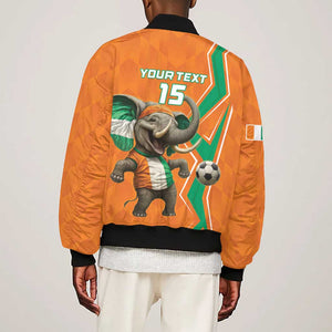 Custom Afro Ivory Coast Football Bomber Jacket Go Champions