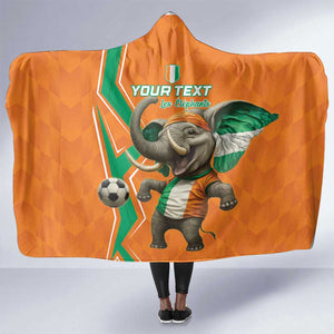 Custom Afro Ivory Coast Football Hooded Blanket Go Champions