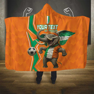 Custom Afro Ivory Coast Football Hooded Blanket Go Champions