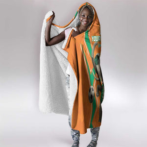 Custom Afro Ivory Coast Football Hooded Blanket Go Champions